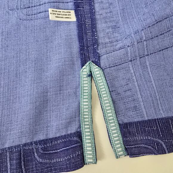 Tommy Bahama Silk Camp Shirt Men S Geometrical Print Short Sleeve Royal Blue - Picture 8 of 13